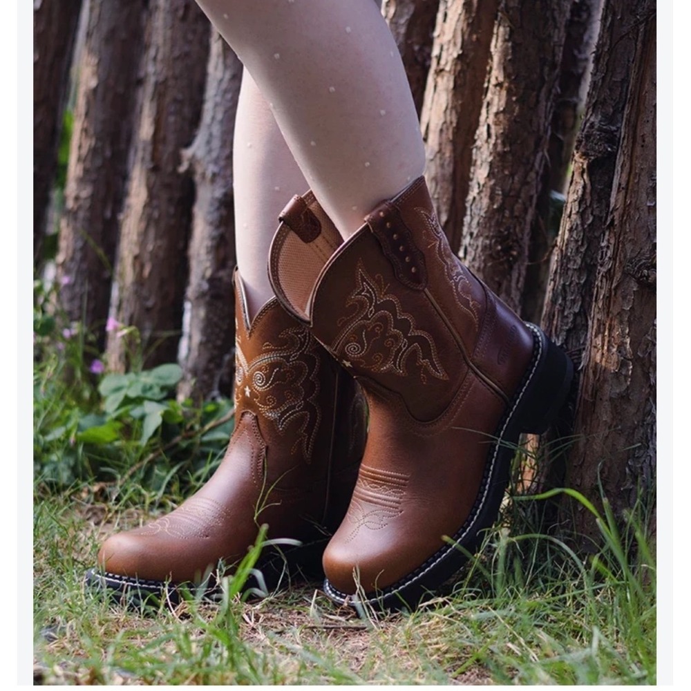 Ariat Fatbaby Heritage Brown Leather Western Boots Womens 8B